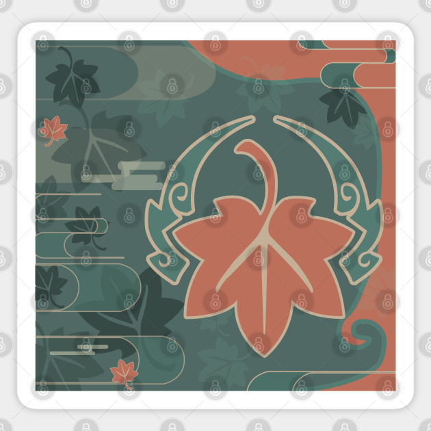 Kazuha_namecard Genshin Impact Game Sticker TeePublic